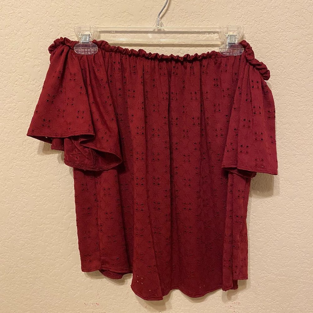 Off the Shoulder Red Crop Top